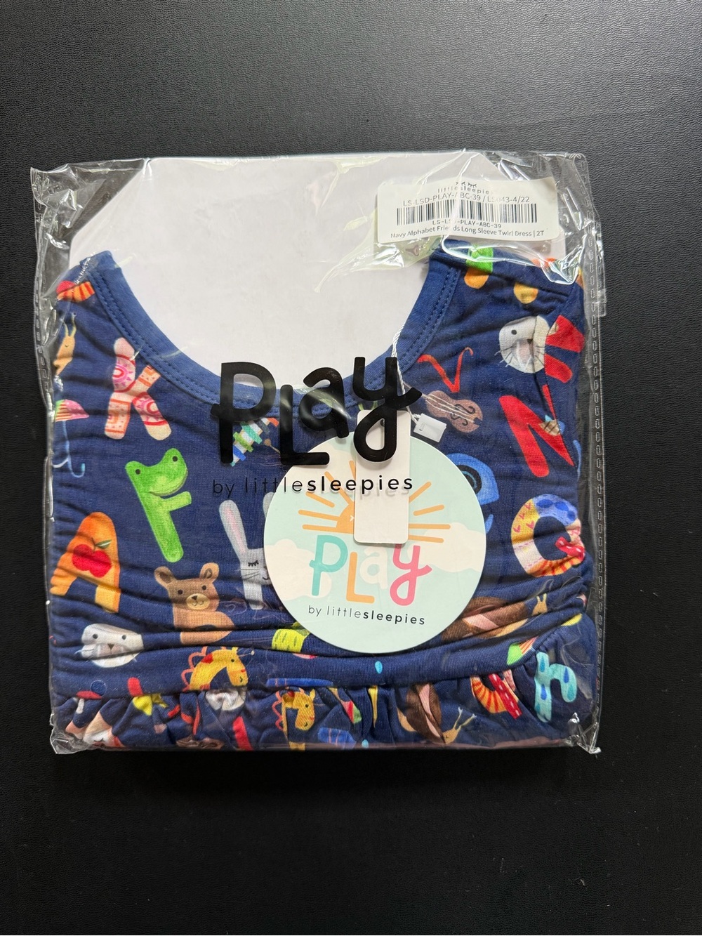 NWT Little Sleepies Navy Alphabet Friends twirl dress